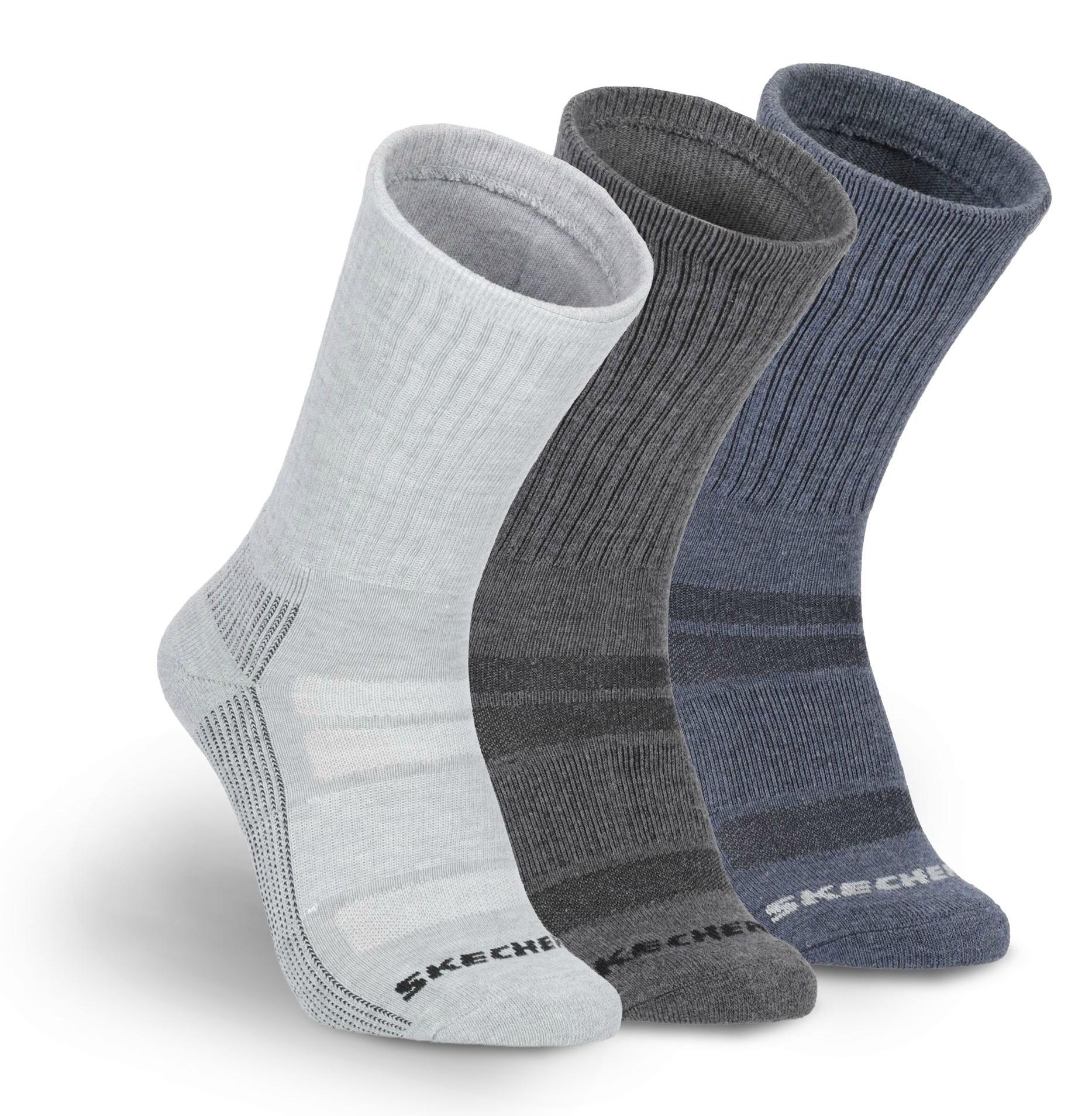 Skechers Herren Socken S603326 - Grau/Blau - Gr. 43-46 - 3er Pack