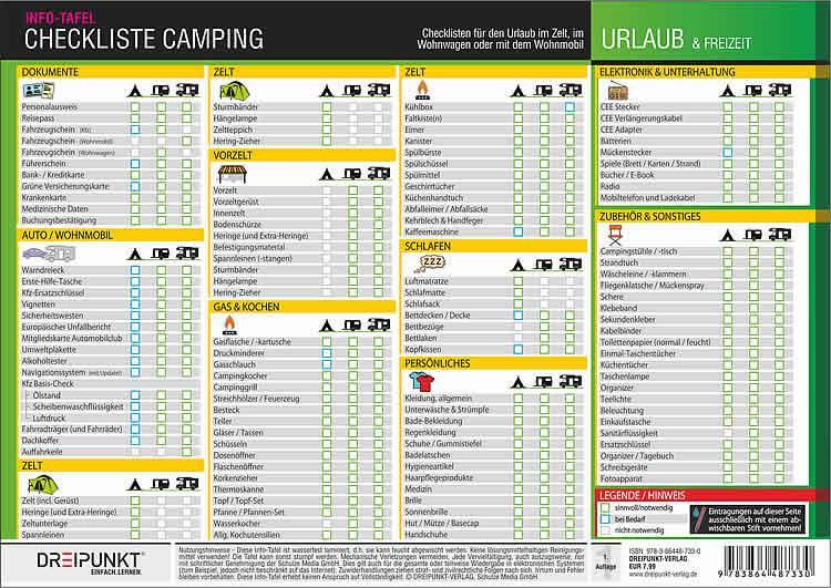 Dreipunkt Verlag Checkliste Camping