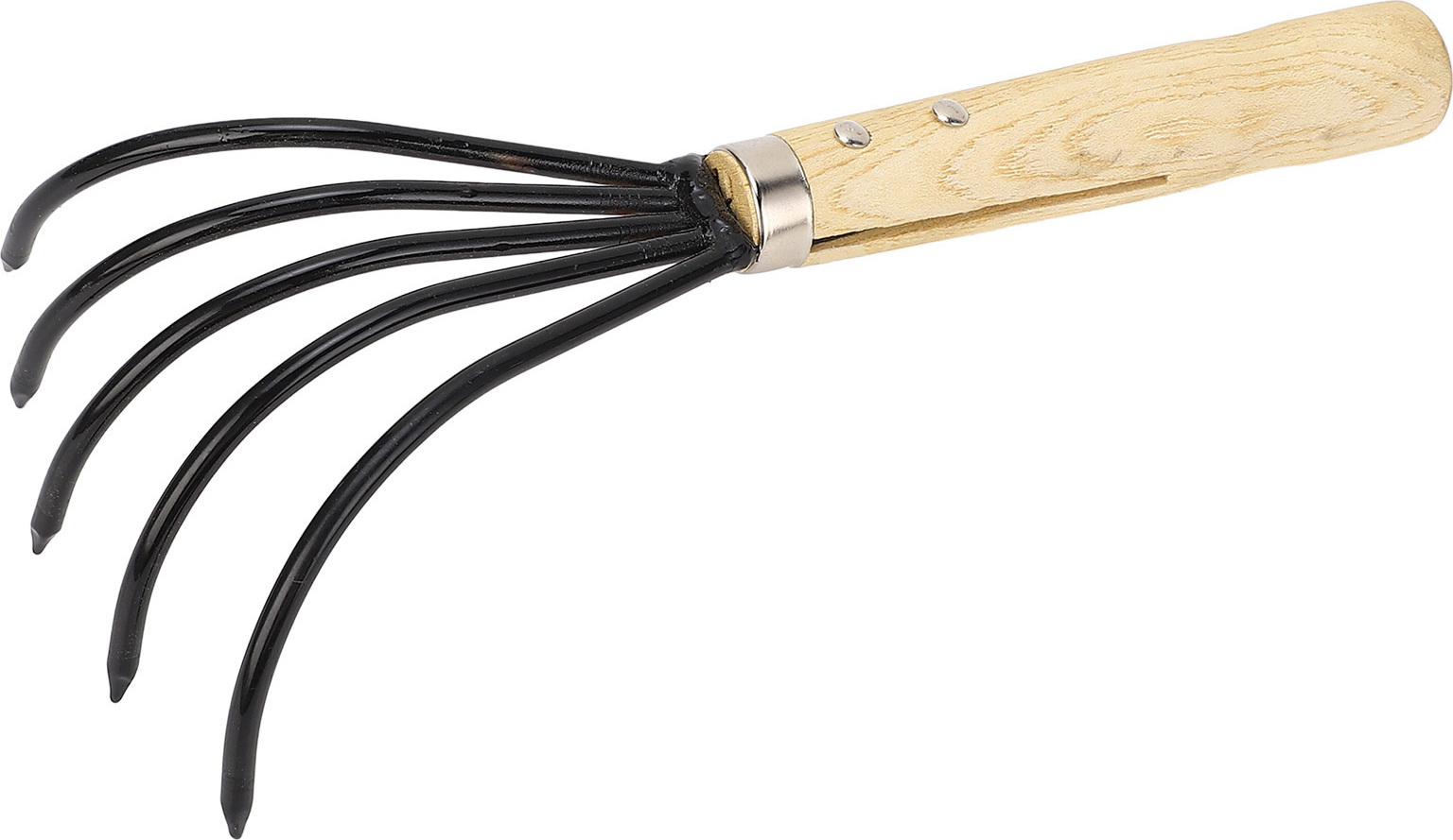 Cocosity Garten Handharke 5 Stahlzinken Holzgriff Ergonomisches Design Kralle Kultivator für die Bearbeitung Lockerung des Bodens Kurzer Handgriff