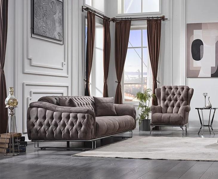 Sofa Komplett Sofa Dreisitzer Couch Polstermöbel Sessel Wohnzimmer