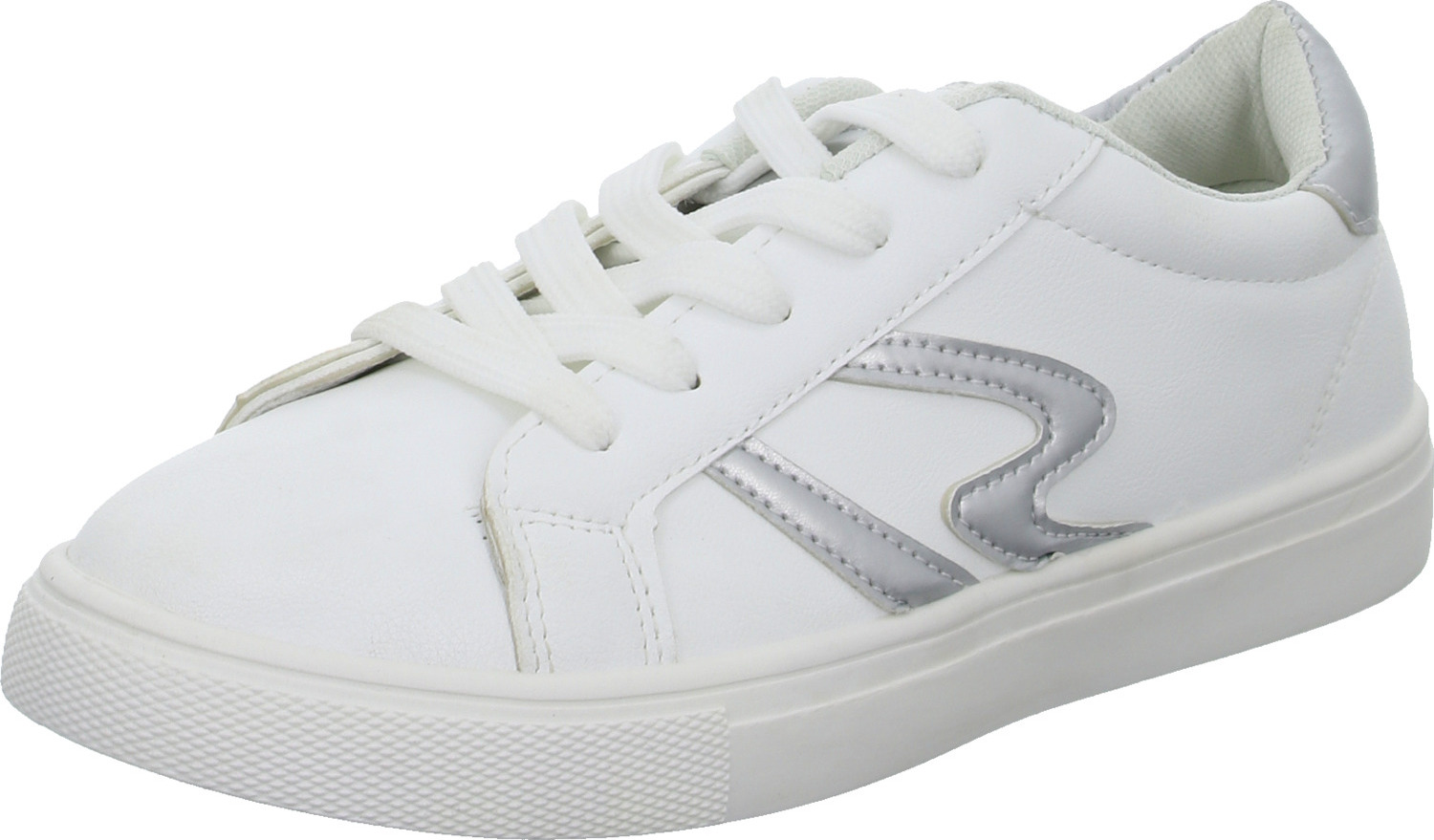 Sneakers Kinder-Mädchen-Sneaker Weiß-Silber, Farbe:weiß, EU Größe:33 41.442.1.9.4.8-WS