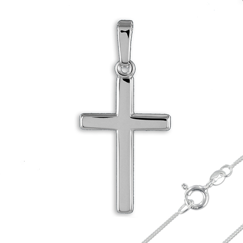 Kreuz Kette 925: Halskette Silber mit