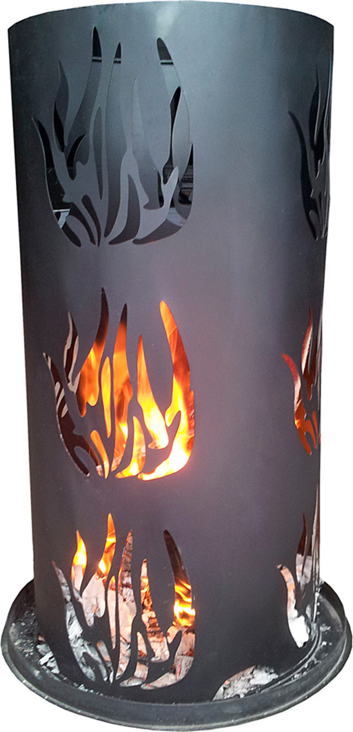 GORANDO Feuersäule inkl. Feuerrost und Schürhaken - H: 60cm - D: 40cm MC4106-1