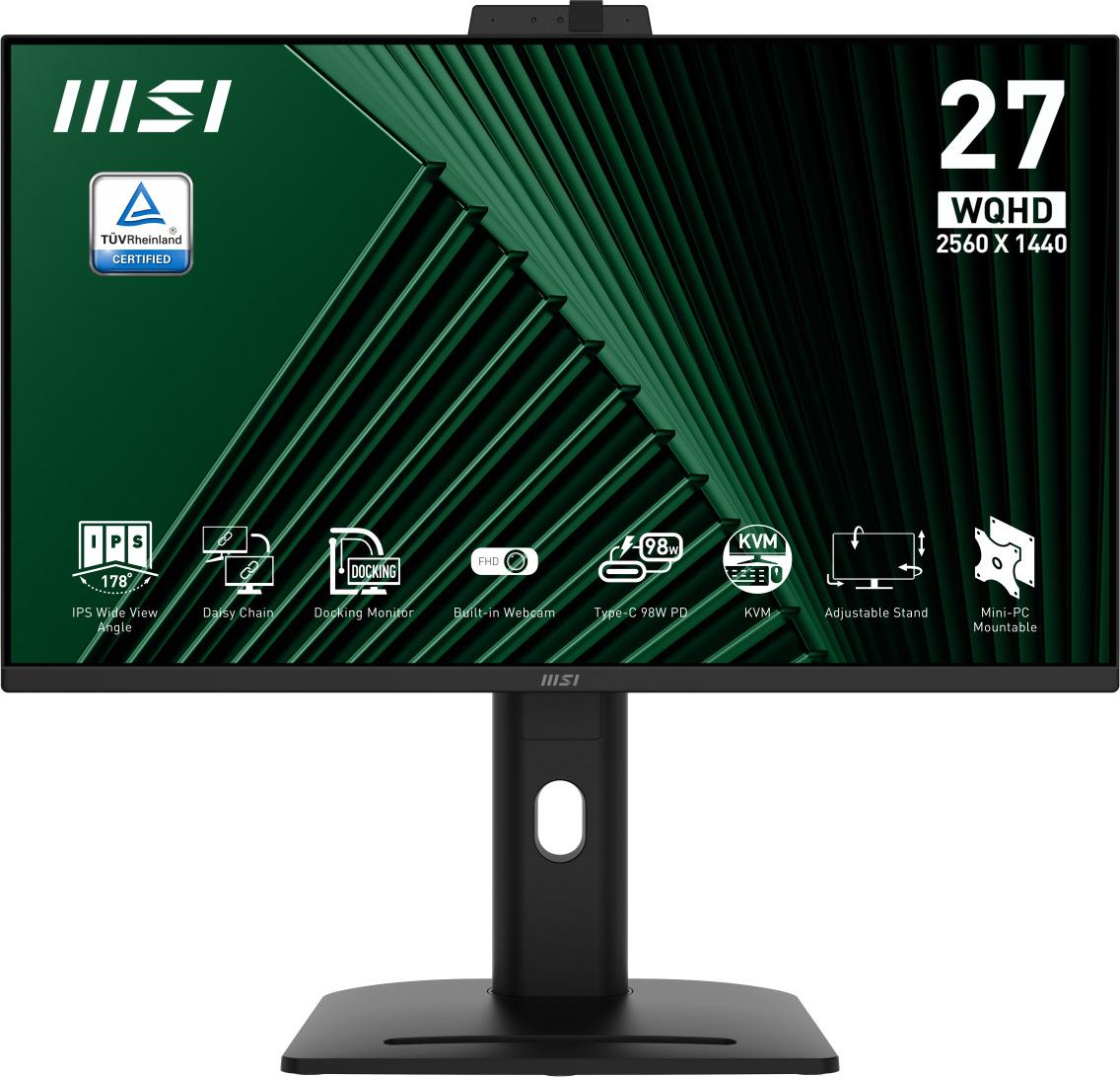 MSI Pro MP275QPDG, 68,6 cm (27"), 2560 x 1440 px, Wide Quad HD, LCD, 4 ms, Čierna