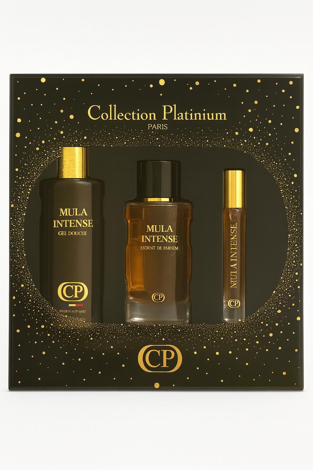 Collection Privee CollectionPlatinum Coffret Mula Intense Parfum 100ml Gel 250ml Extrait 10ml