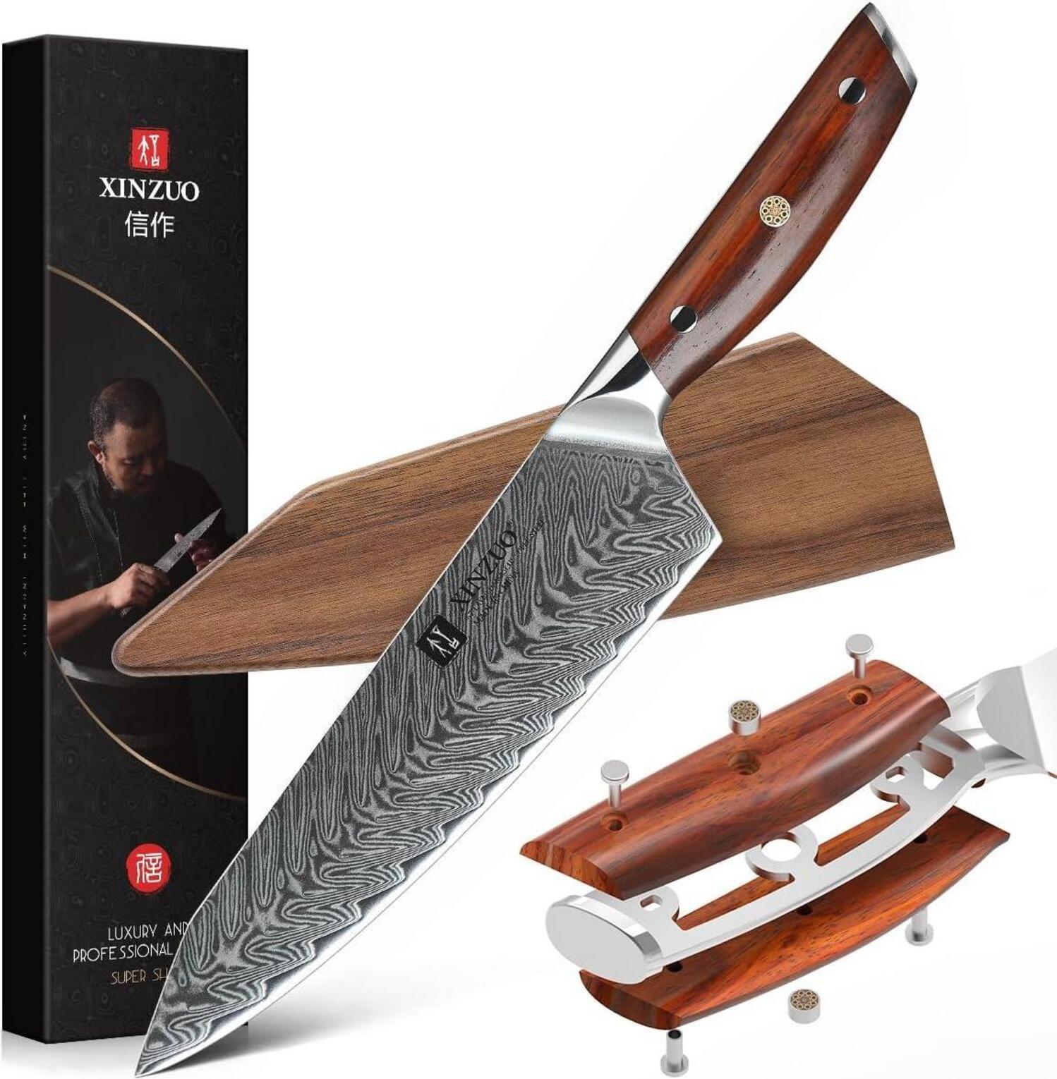 Sonstige XINZUO Damaststahl Kochmesser 21cm Profi Chefmesser Rosenholz-Griff