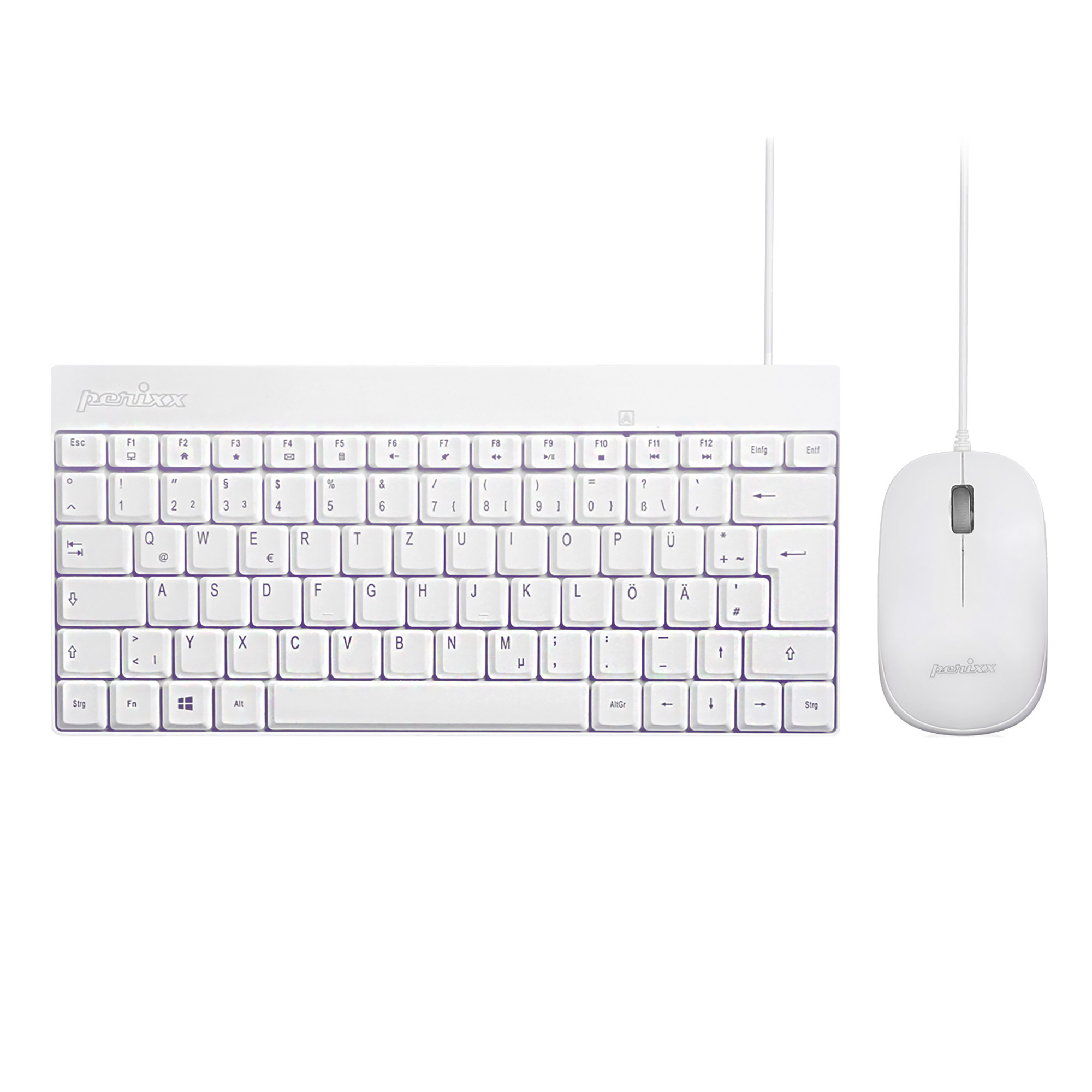 Perixx PERIDUO-212 W Corded Keyboard and mouse set German, QWERTZ White PERIDUO-212 DE W