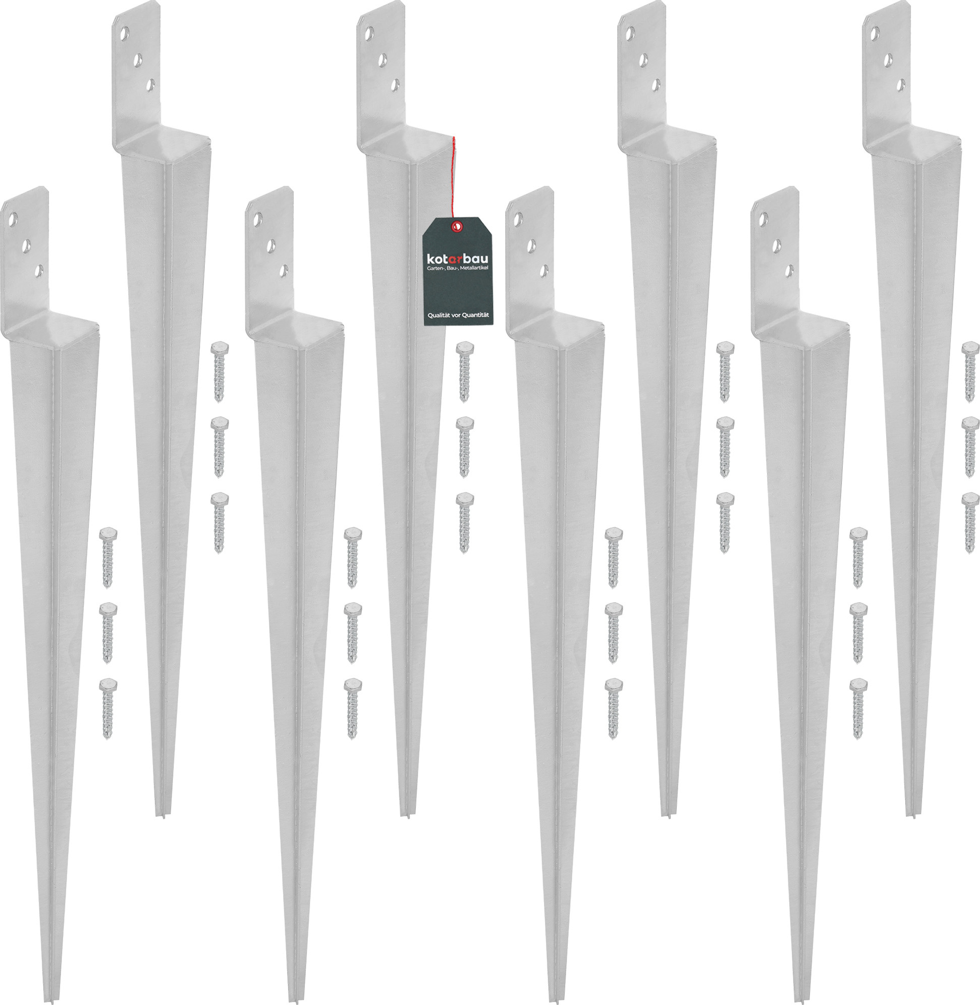 Set Di 4 Supporti Per Pali Kotarbau Ø48 Mm – Base Regolabile In Acciaio Zincato Per Recinzioni E Bretelle