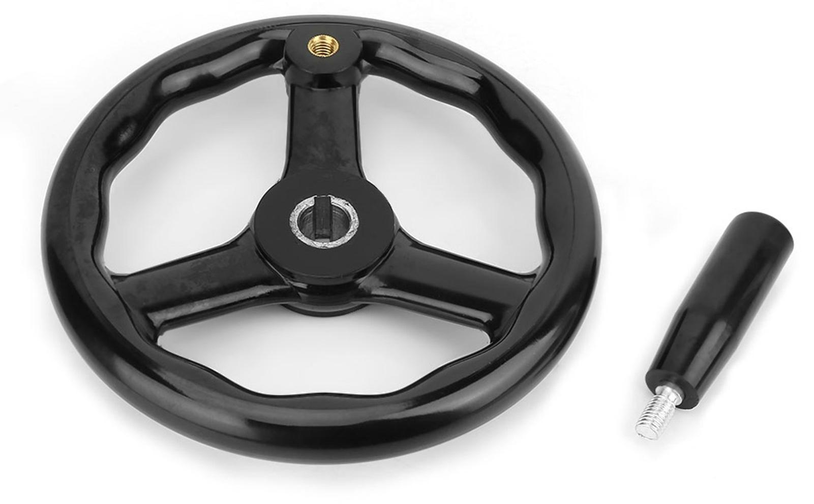 Gistuch Handrad, Handrad 200 x 18 mm, schwarz, 3 Speichen für Werkzeugmaschinen