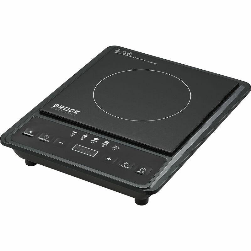 Brock Electronics Brock HP 2009, 2000W, 1-Zone, Timer, 5 Kochfunktionen, Tragbar, Keramik, Schwarz, Induktionskochfeld HP2009