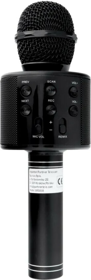Multimediálny karaoke mikrofón Bezdrôtový Bluetooth reproduktor 1200mAh čierny