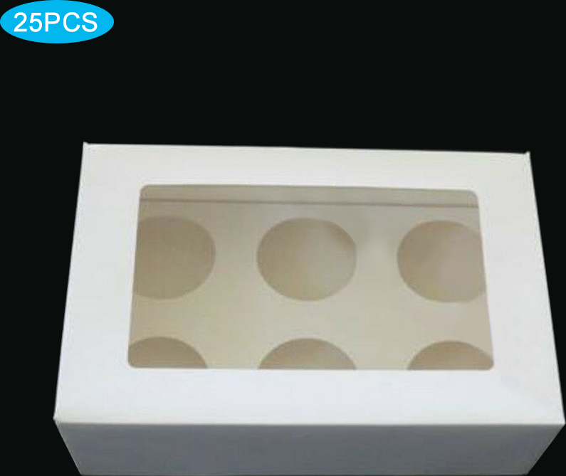 Cocosity Cupcake-Box,Cupcake-Etuis,6-Loch-Cupcake-Box,6-Loch-Cupcake-Etuis,Fenster-Cupcake-Etuis