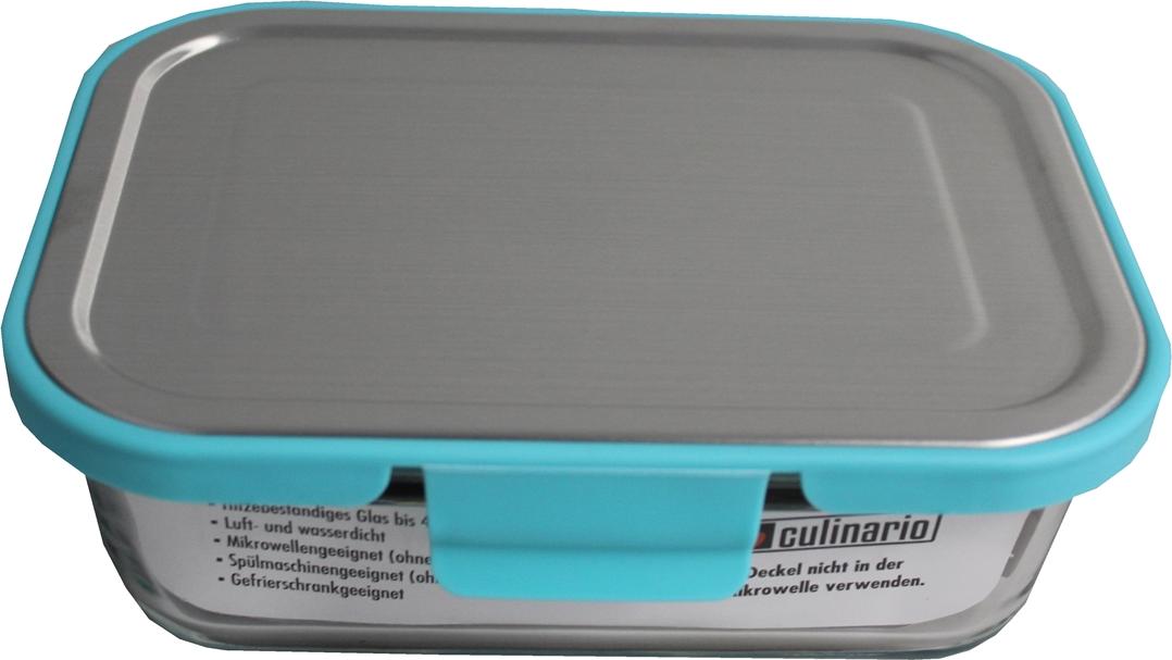 Frischhaltedose Türkis 1 Liter Glas mit Kunststoffdeckel neuetischkultur