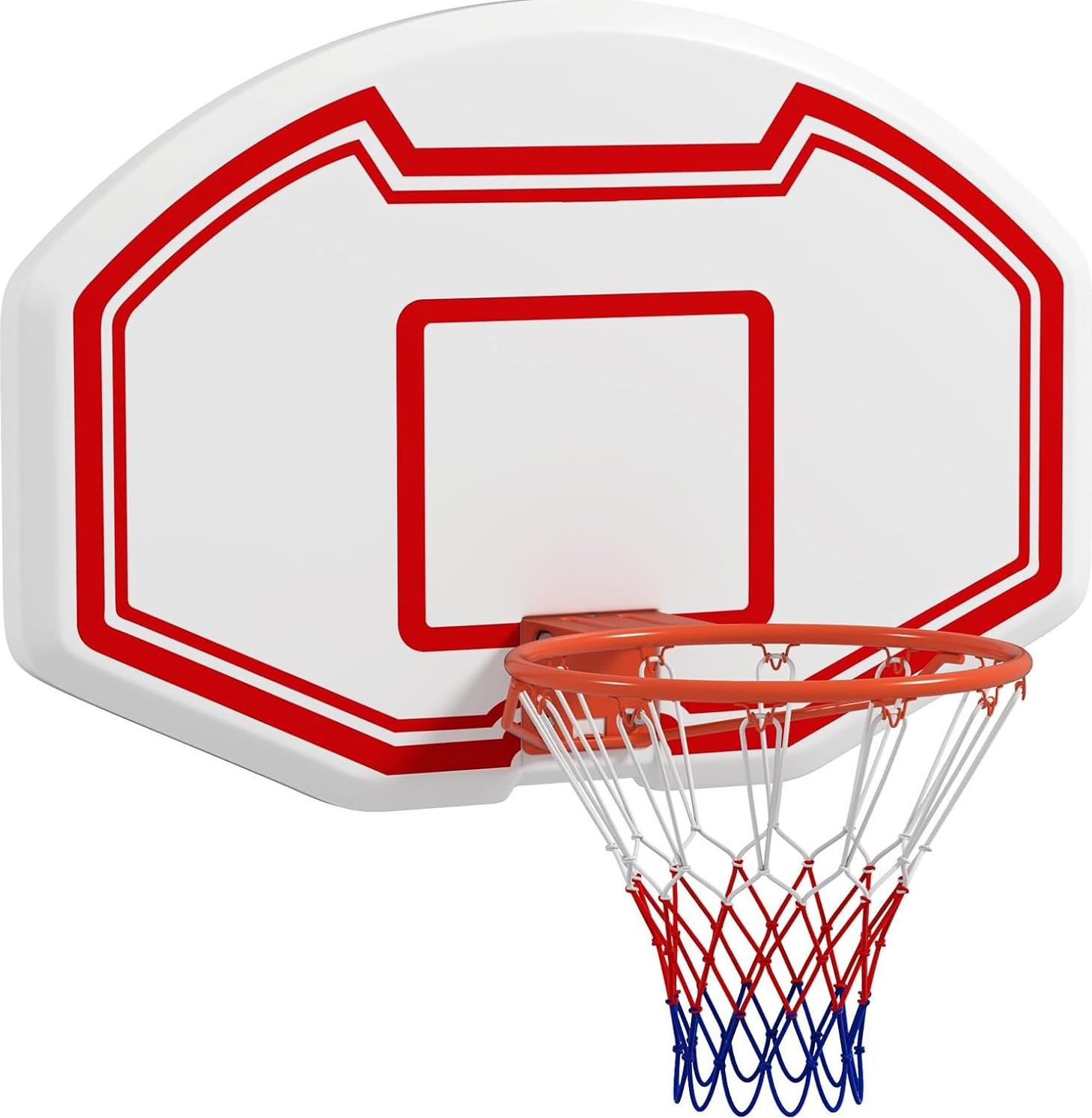 GOPLUS Basketballkorb Indoor, 45cm Basketballring mit Netz & Schrauben, Basketball Korb mit PE-Rückwand zur Montage an Wand/Tür, Basketball Hoop