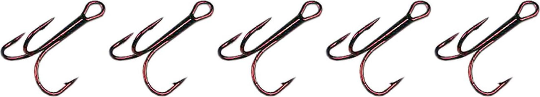 BEHR 5 Stk Raubfisch Haken Drillinge rot Gr. 2