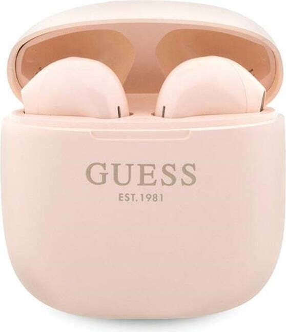 Bezdrôtové slúchadlá Guess Classic EST Logo, TWS, Bluetooth 5.3, 2x 35 mAh (slúchadlá), 300 mAh (nabíjacie puzdro), ružové