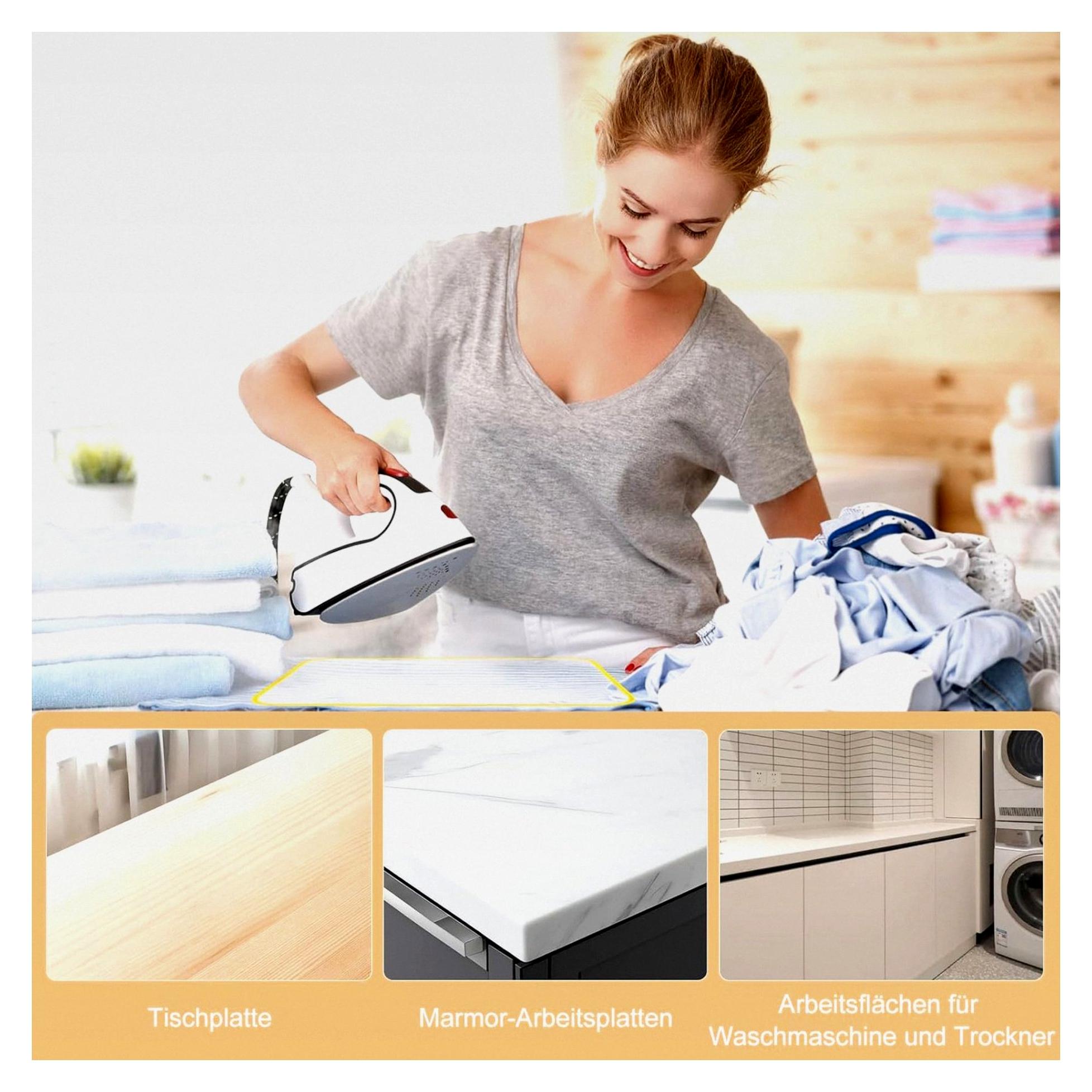 Markenlos 2 Stück Bügelmatte Bügelbrett Bügeltuch Bügelkissen Tragbare Bügelunterlage für Tisch Faltbares Bügelbrett 85 * 45 cm