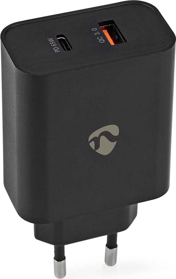 Nedis sieťová nabíjačka 65 W funkcia rýchleho nabíjania 2.0 2,25 A - Počet výstupov: 2, USB-A, USB-C™, automatická voľba napätia