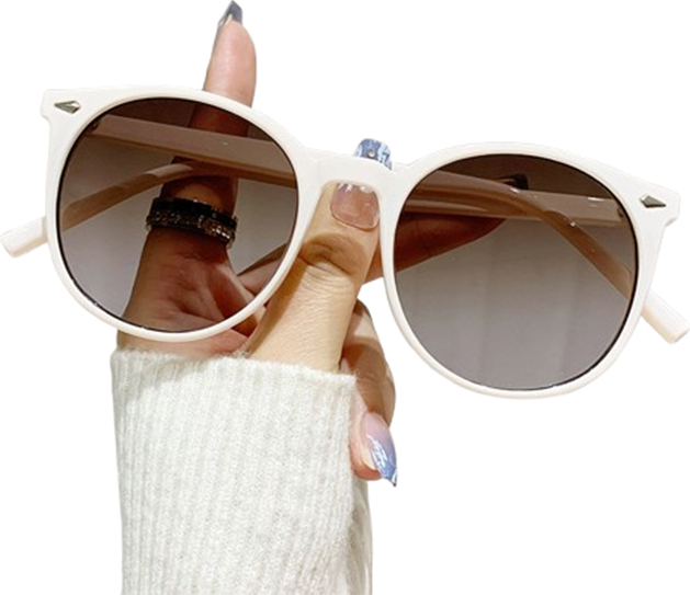 INF Klassische Sonnenbrille mit schwarzem Rahmen und Schutzhülle Weiß 376466