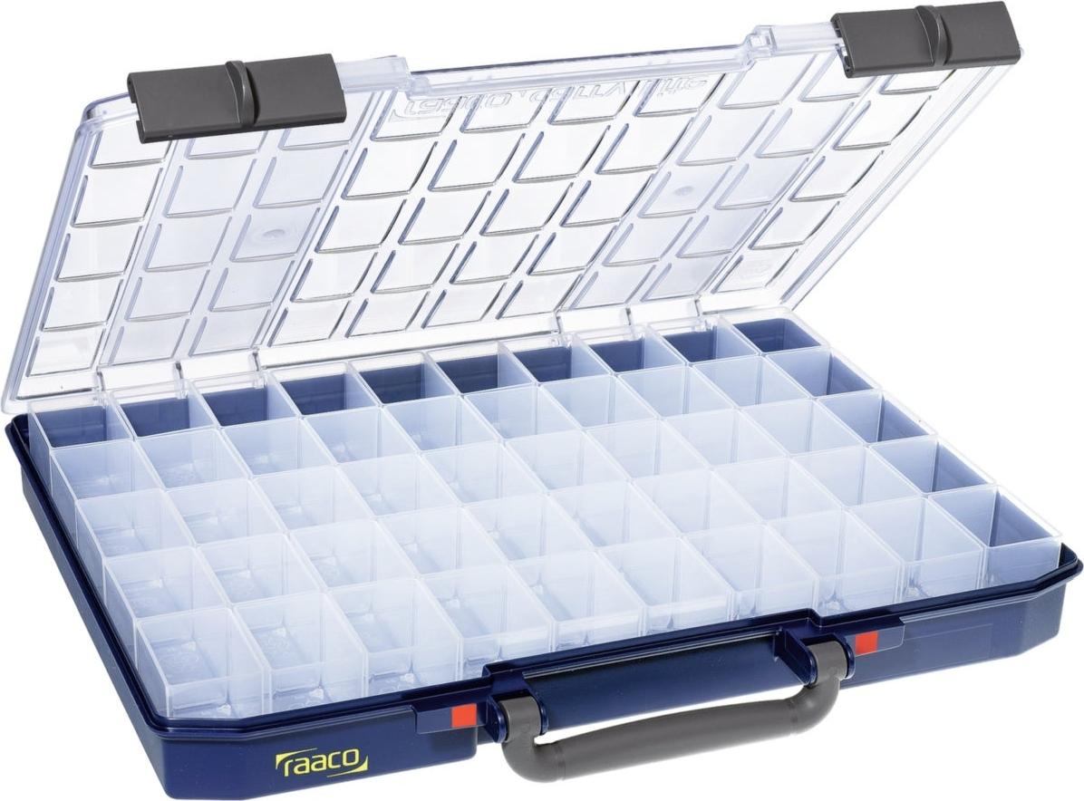 raaco CarryLite 55 5x10-50 Assortment case (W x H x D) 413 x 57 x 330 mm No. of compartments: 50 Content 1 pc(s) 136280