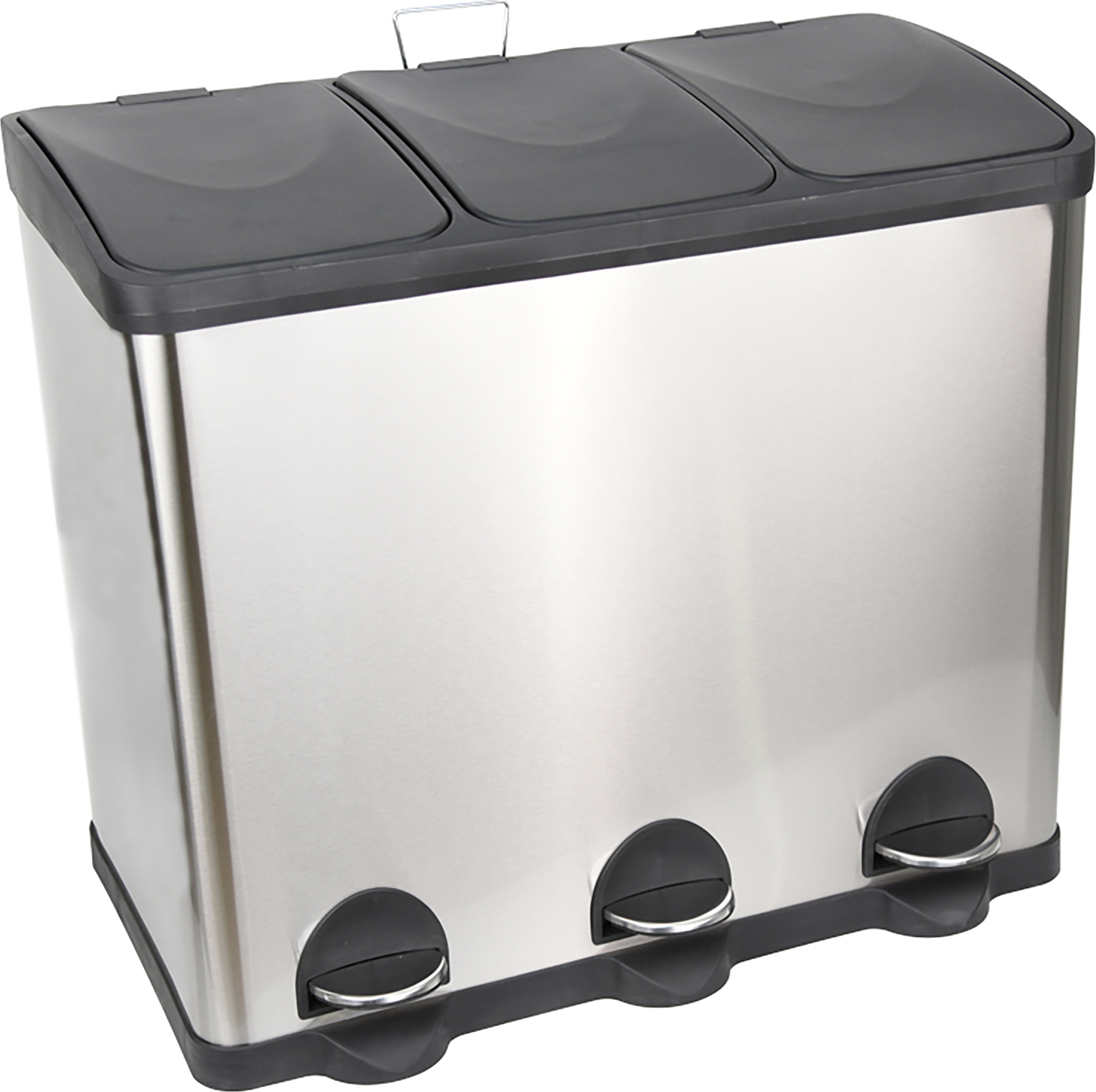Mülleimer, 3 x 20L, silber, 64,5x41x57cm