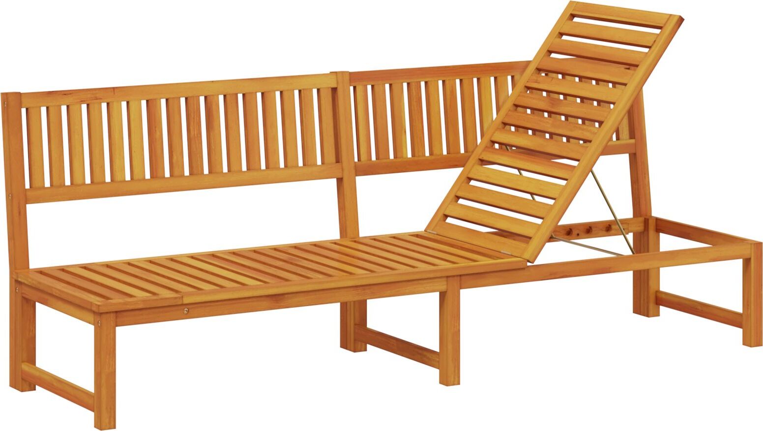 Sonnenliege 3-in-1 Funktion Massivholz Akazie, Gartenliegen DesignMöbel Neu