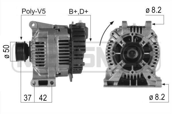 ERA 210233A Alternátor LiMa 90 A, 14 V, vhodný pre MERCEDES-BENZ trieda A (W169), trieda A (W168), VANEO (414)