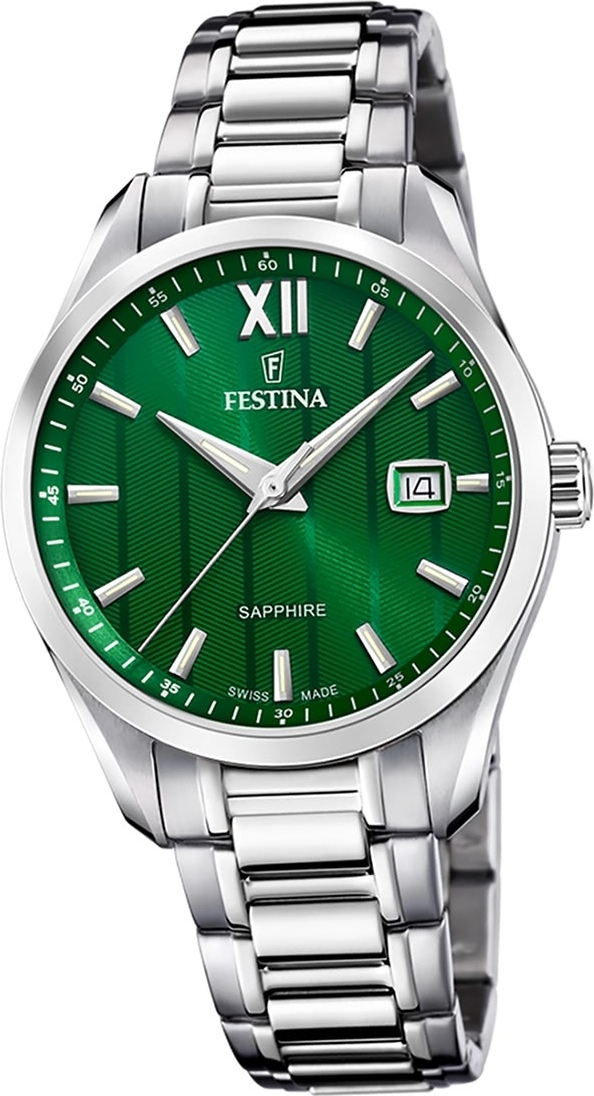 Festina pánske hodinky z ušľachtilej ocele strieborné Festina Swiss made náramkové hodinky D2UF20026/3