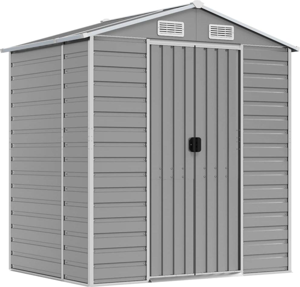 vidaXL Záhradný prístrešok svetlosivý 191x130x198 cm pozinkovaná oceľ