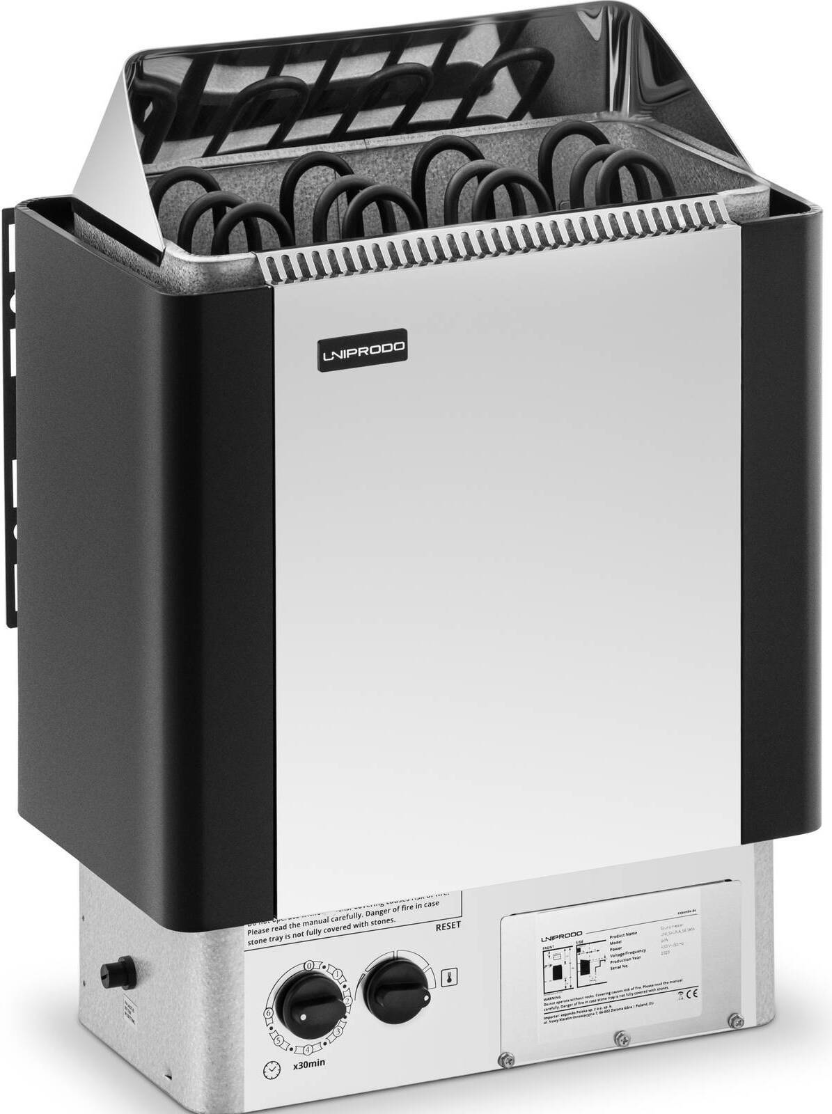 Expondo Uniprodo Saunaofen UNI_SAUNA_S6.0KW - 6 kW - 30 bis 110 °C - inkl. Steuerung