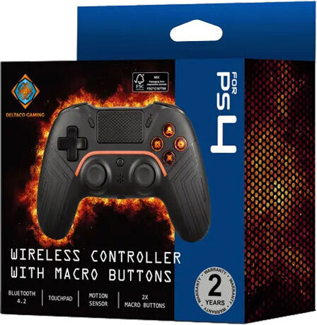 Ovládač PS4 Deltaco wireless black auch PC