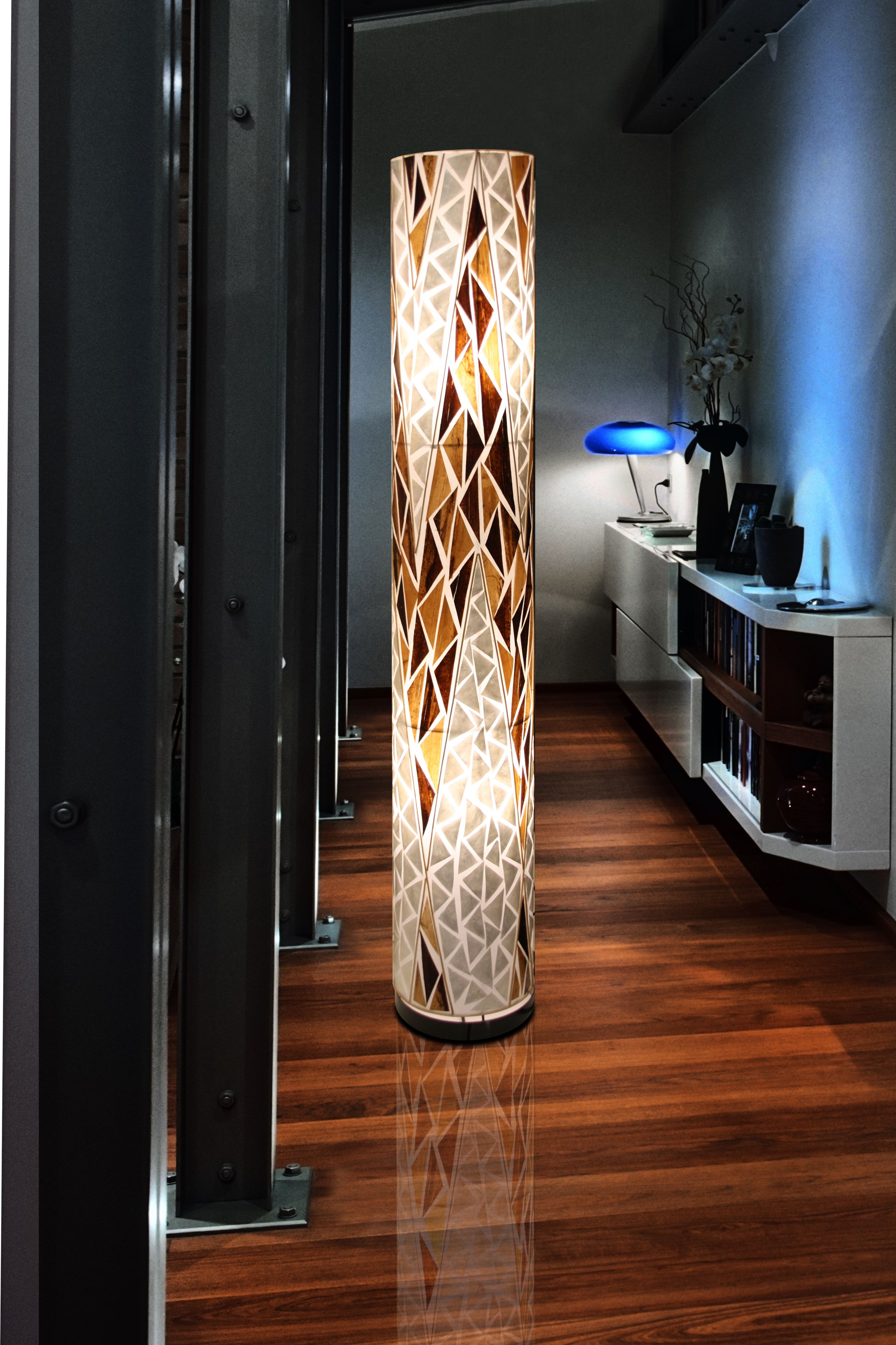 LED Design Steh Lampe weiß Wohn Ess Schlaf Zimmer Design Textil Stand Leuchte 