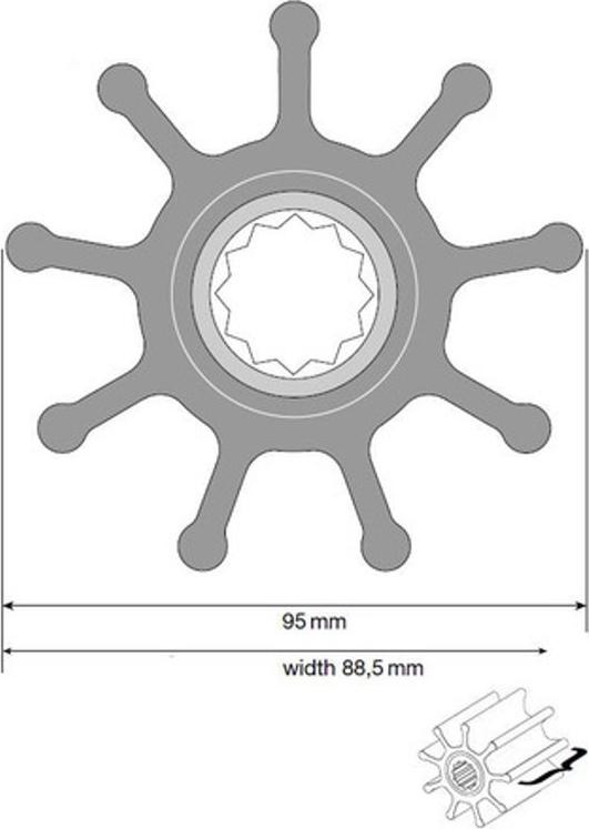Johnson Pump Johnson Impeller für F9 Pumpe, Neopren AWN-1351-1200