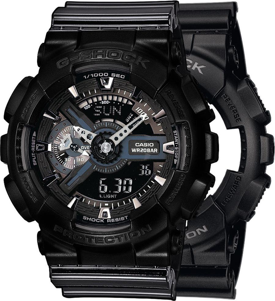 Casio G-Shock SET GA-110-1BER hodinky + BEZEL 10523429 + BAND 10378391 20BAR