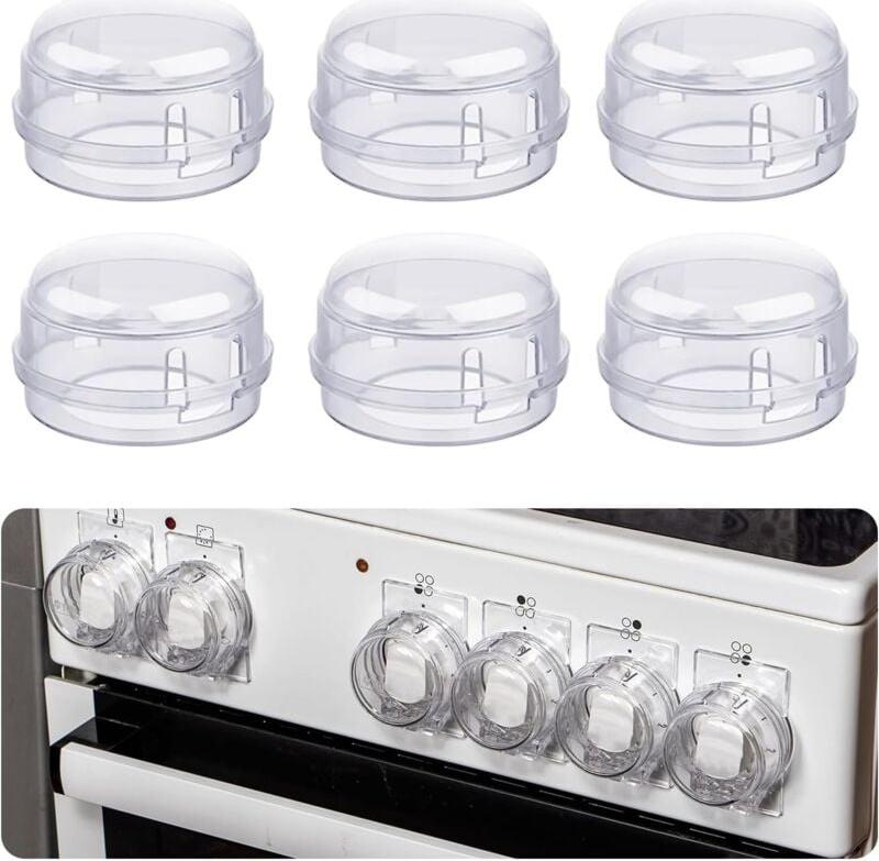 Götäzer 6-teiliges Set Sicherheitsabdeckungen für Herde, Herdknopf-Schutz, Herdknopf-Abdeckungen, Herdknopf-Schutz für Babysicherheitsschlösser (Weiß) KAU-GR-FR-TH-20251212-75