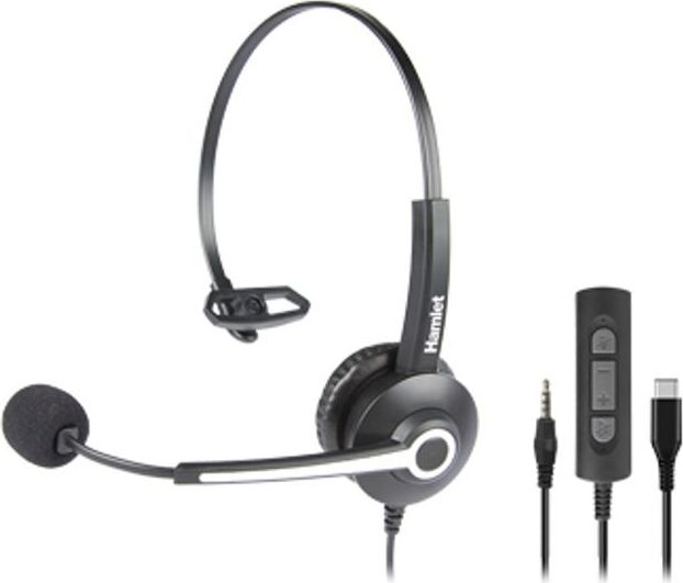Hamlet HHEADM-CJM Headset a slúchadlá s káblom A Pavilion Office USB Type-C Black