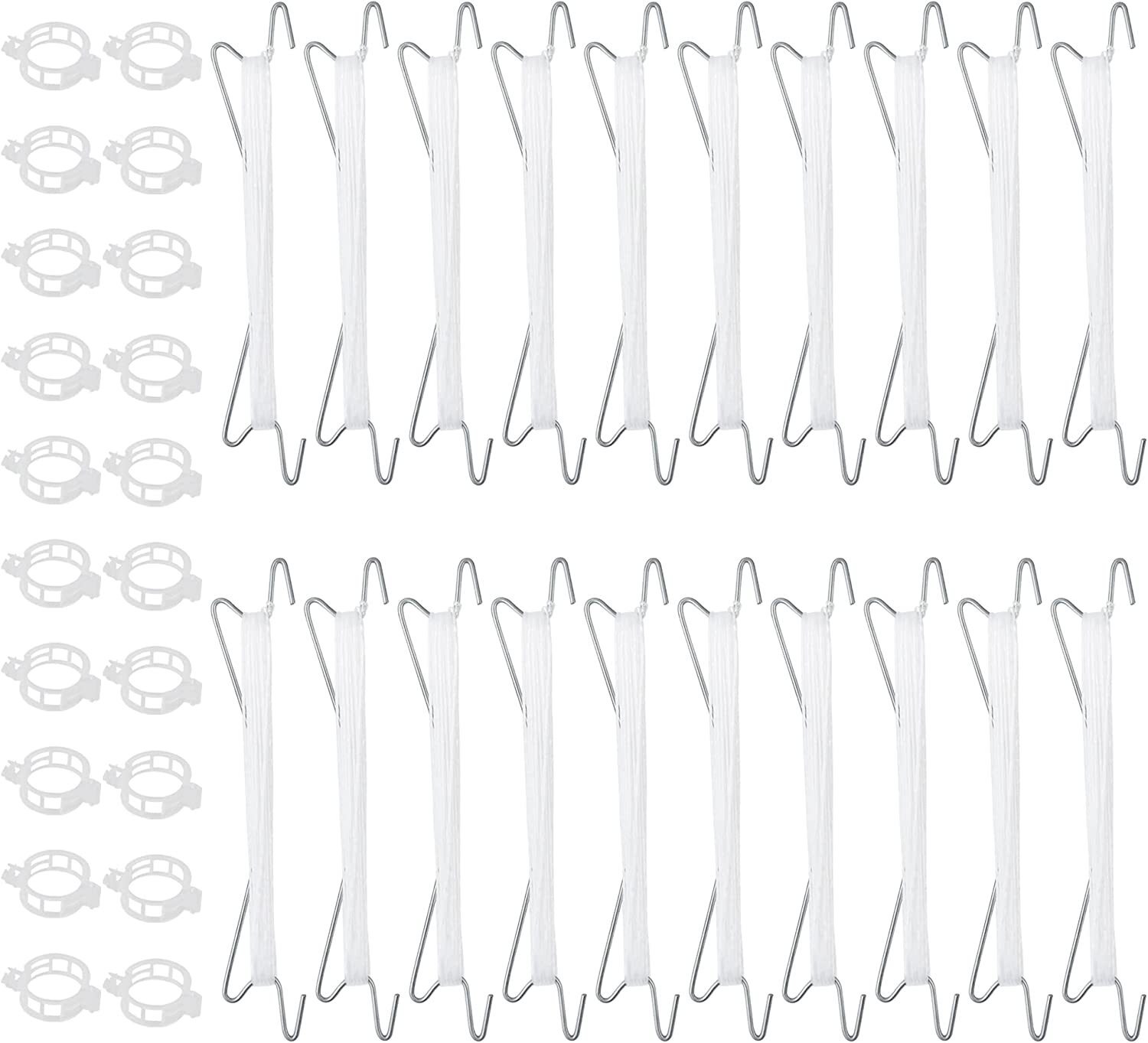 Novzep Tomatenhaken aus Metall, 40er-Pack Tomatenhaken, mit 40 Schlaufen, Doppel-Tomatenhaken zum Aufhängen von Tomaten KAUF-ALRI-GA451-17