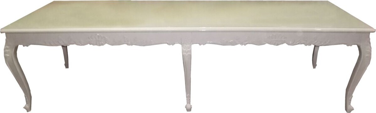 Casa Padrino Barock Esstisch mit Glasplatte 300 x 88 x H. 83 cm - Luxus Esstisch, Farbe Casa Padrino Möbel:gold NEW-18083