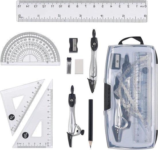 OEM Technischer Zeichnungsset - 10 Teile Schraffierpack Lineal, Winkelmaß, Bleistift, Füllmaterial, Kreide für Schüler und technische Entwürfe 2026