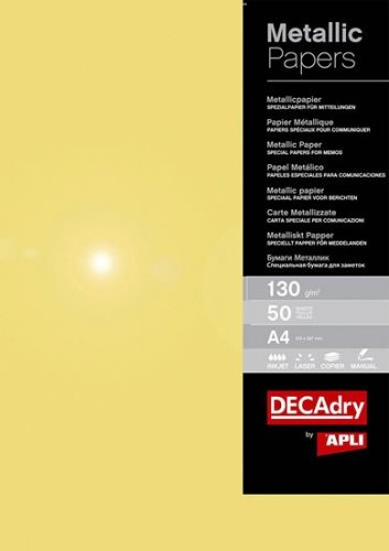 Metalický papier A4 130 g - zlatý 50 ks
