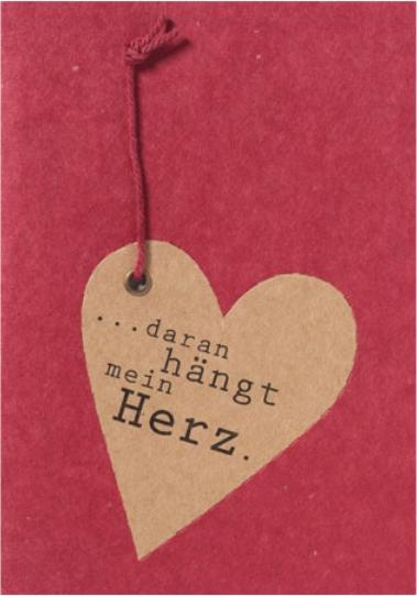 räder Anhängerkarte "Daran hängt mein Herz"