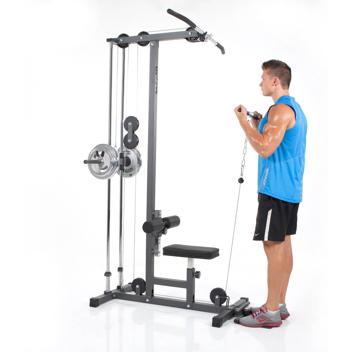 HAMMER Finnlo Latzug-Station Multi-Lat-Tower, 120 kg belastbare Gewichtsauflage 3877