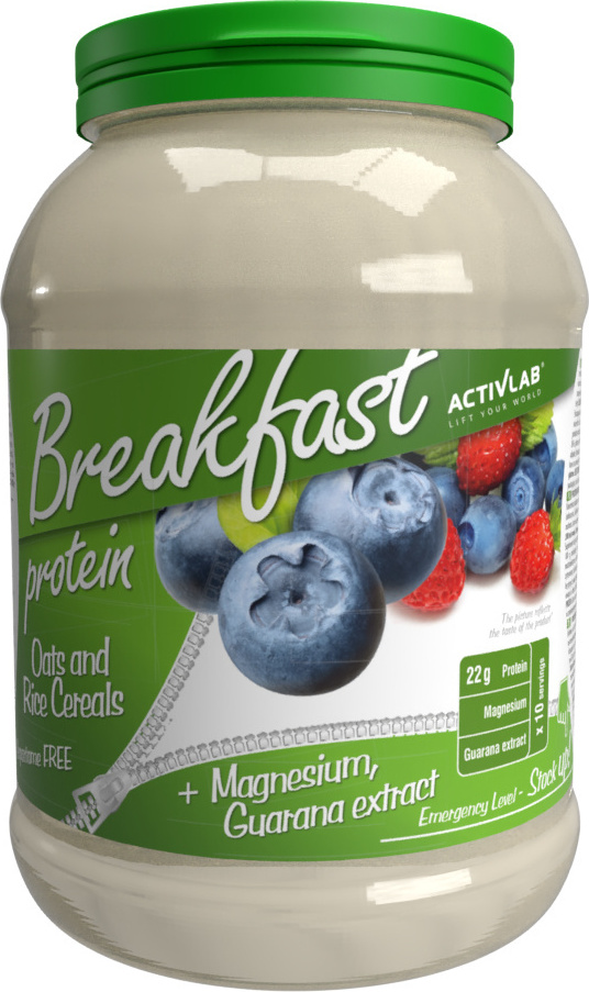 Activlab Protein Breakfast 1000g, Hoher Proteingehalt, Hafer- und Reisflocken, Guarana und Magnesium - Waldfrüchte ACTIV/1027