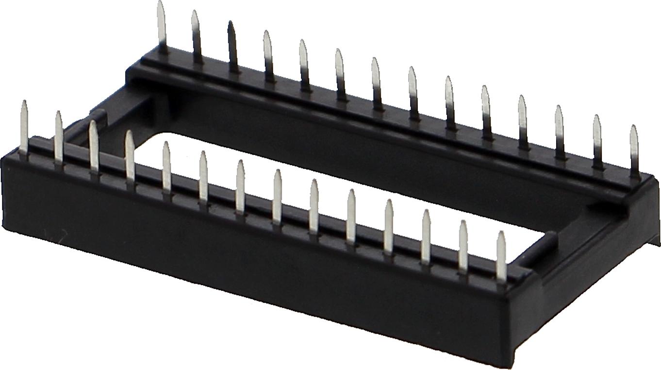 Funduino IC-Sockel, DIP-Buchse mit doppelten Federkontakten - 24P bis 28P, 15.24mm Reihenabstand Kontakte: 28 Kontakte