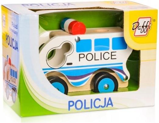 DAFFI Holzauto mit Reifen Polizei D-102 41028