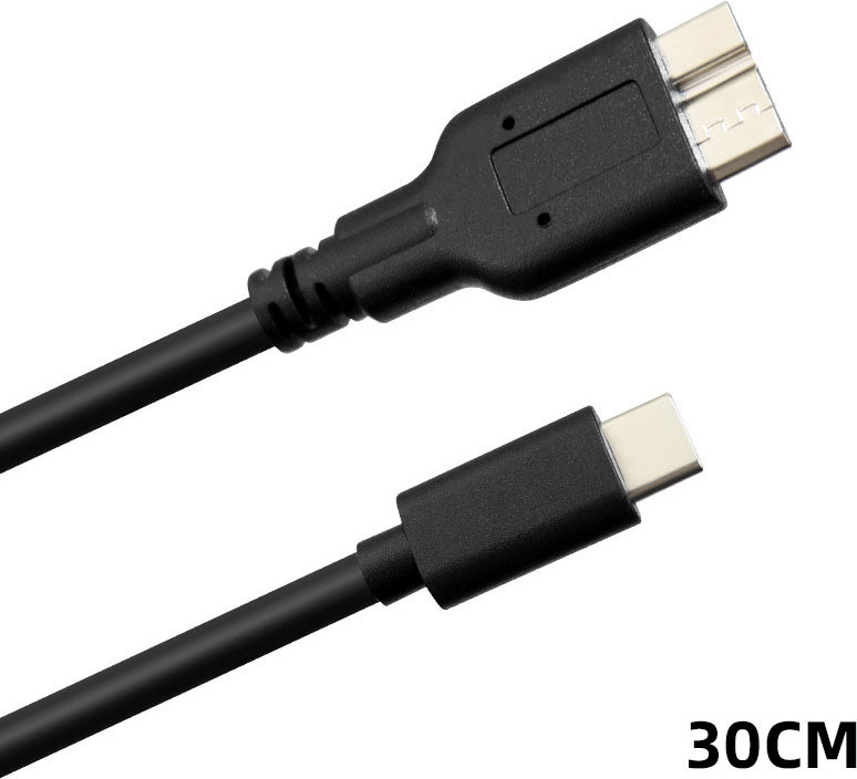 mitcomm 30cm USB 3.1 Typ C auf USB 3.0 micro B Stecker USB C zu Micro B 3.0 Kabel Fuer-USB-Typ-C-auf-USB-micro-B-0-3M