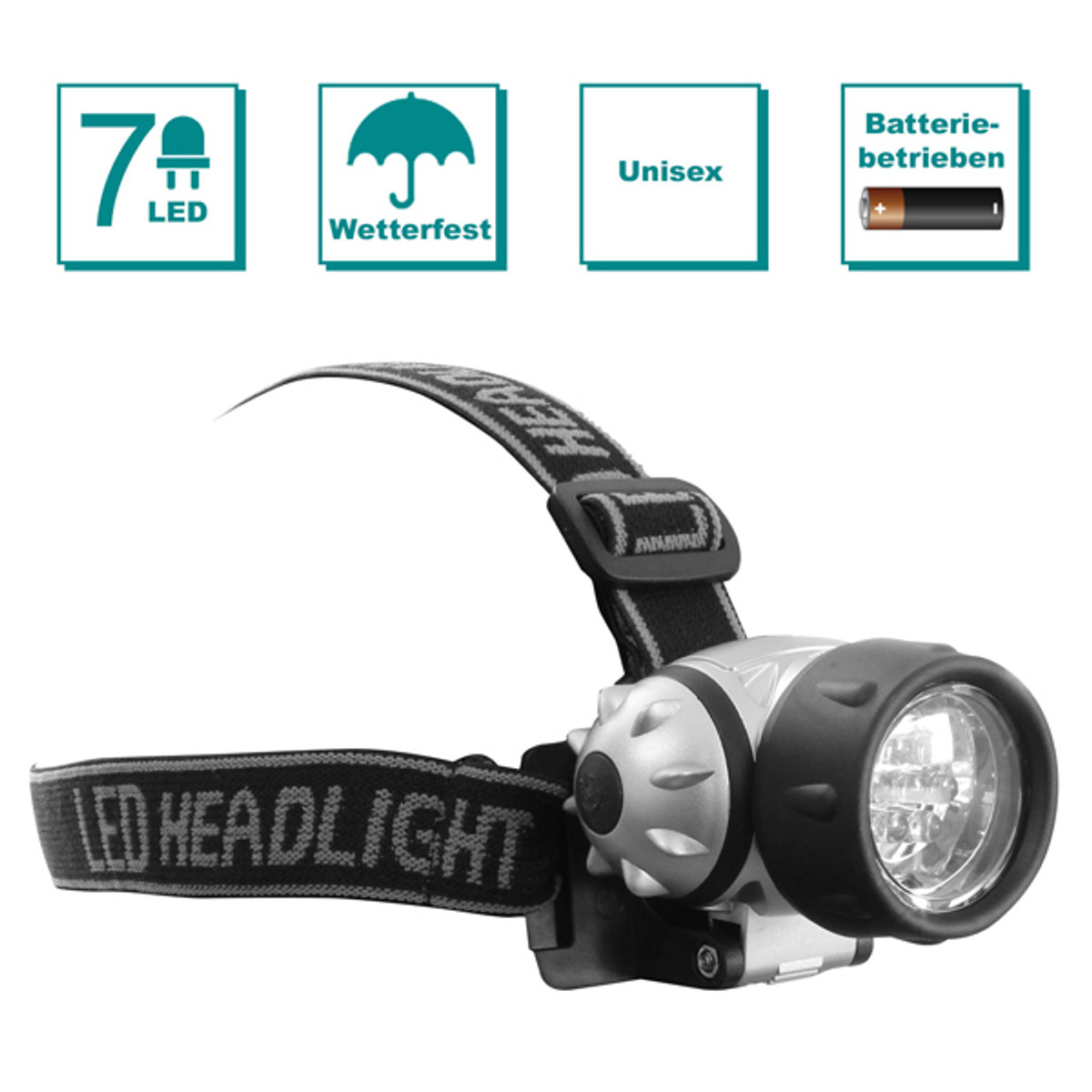 Arcas LED Kopflampe Stirnlampe Headlamp Headlight Licht Jogging Arbeitslampe Neu 