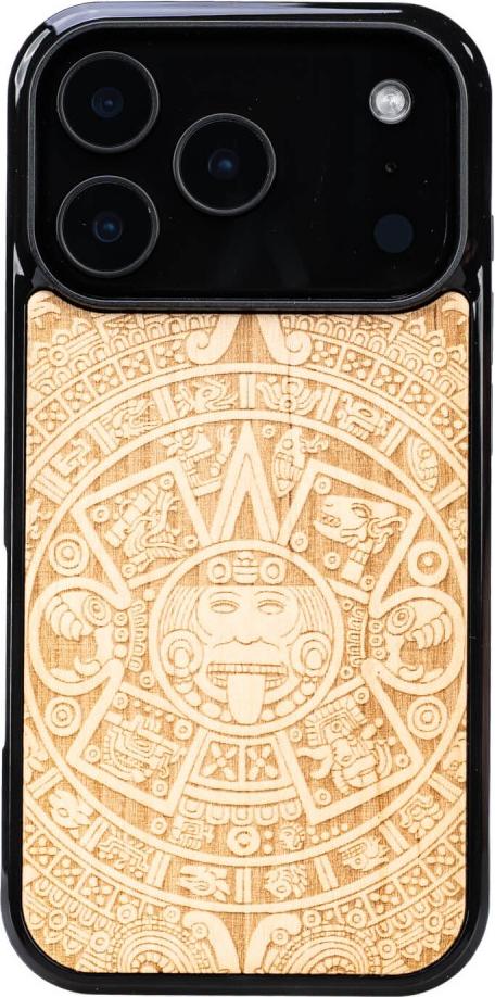 Holzhülle für iPhone 17 Pro, Bewood Aniegre Aztekischer Kalender