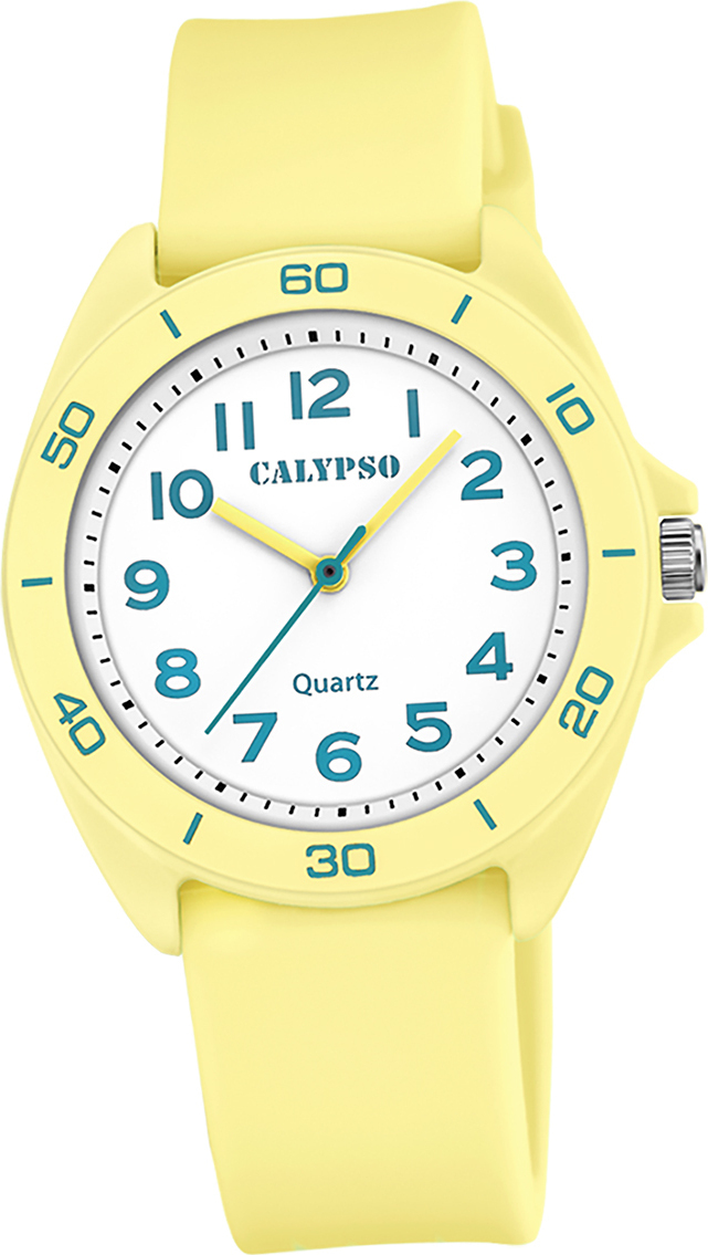 Hodinky Calypso pre mladých silikónové svetlo žlté náramkové hodinky Calypso Junior D2UK5833/1