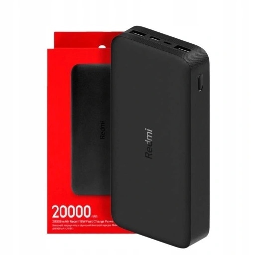 Powerbank Xiaomi Redmi 20000Mah 18W Schnellladung 3 Ports Schwarz Usb-C Usb-A BELLA-B-0278